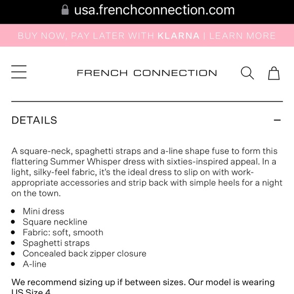 NEVER WORN NWT French Connection 71hzo Summer White Square Neck Dress - Picture 10 of 11